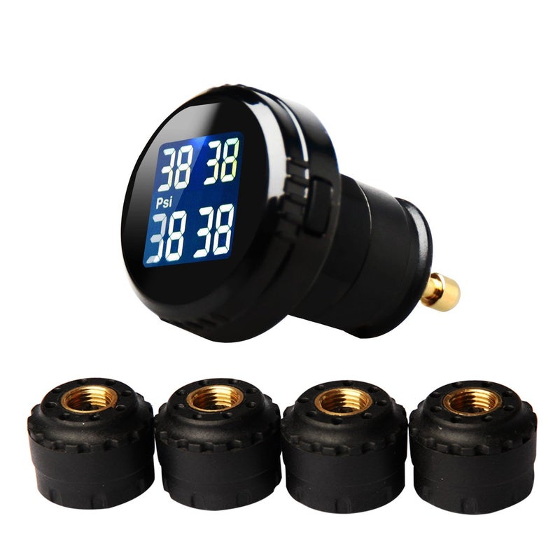 VESAFE Wireless Tire Pressure Monitoring System (TPMS) for Small Size 4-tire Vehicles, Including 4 External Cap sensors (0-87PSI) - Image 2